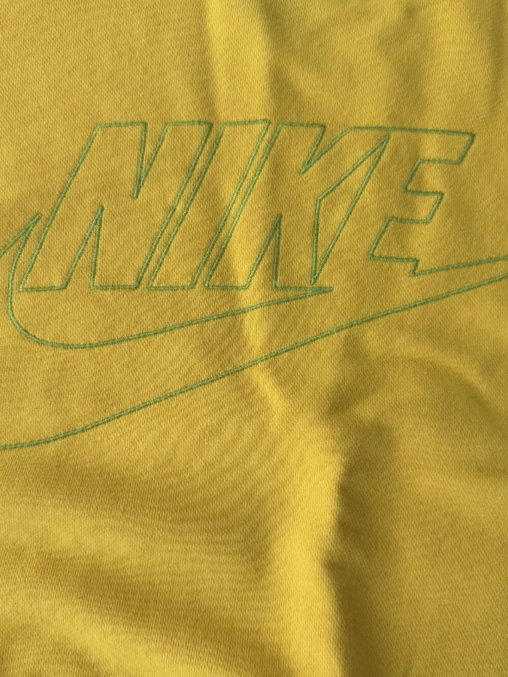 Nike Women's Cropped Convertible Boxy Sweatshirt Yellow Sz M - Picture 3 of 9